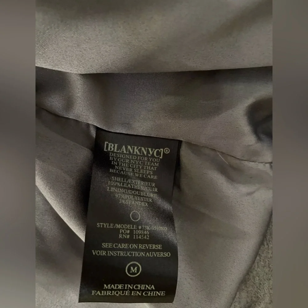 NWT BLANKNYC Suede Moto Jacket in Silver Screen Sz M - Picture 9 of 9